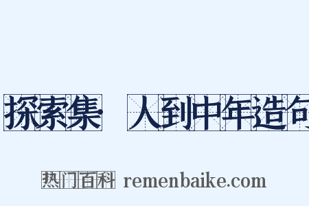 探索集·人到中年造句是什么意思的图片